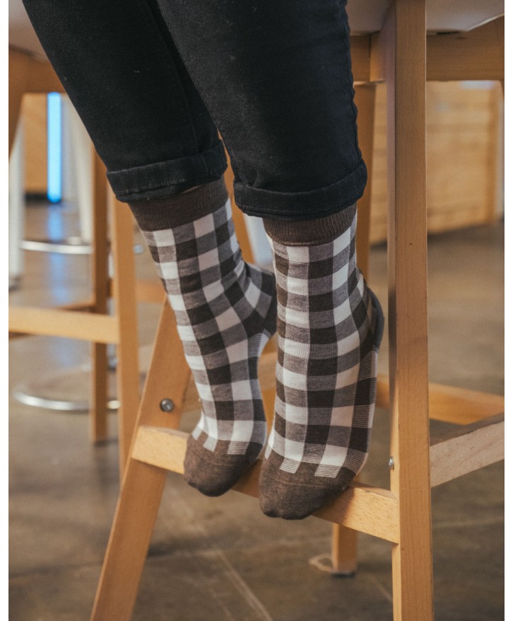 Chaussettes vichy fantaisie -