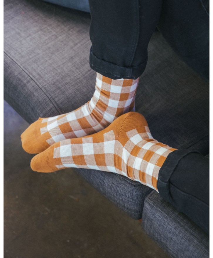 Chaussettes vichy fantaisie