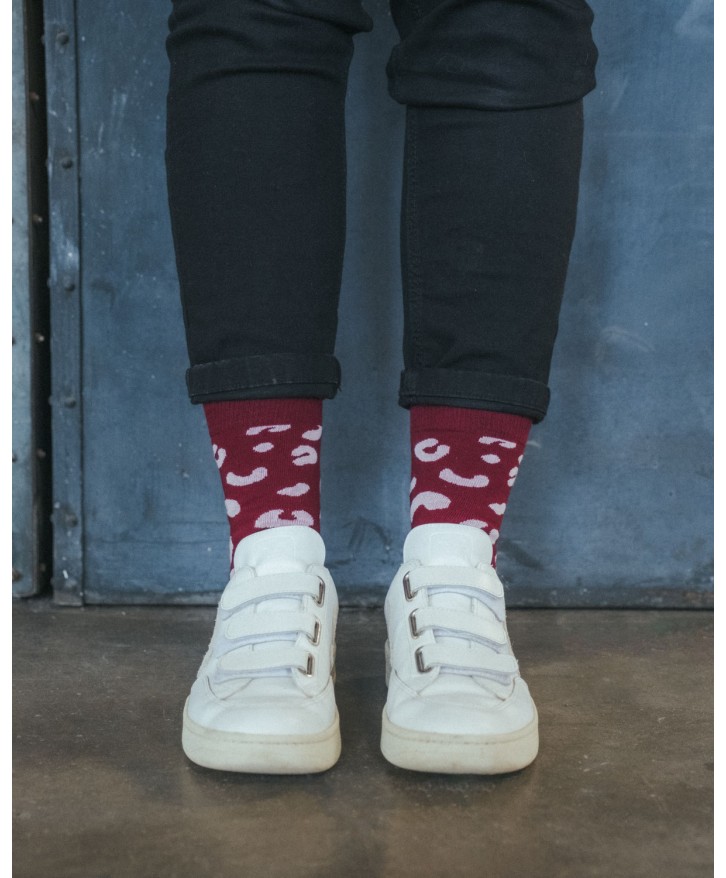 Chaussettes hautes léopard