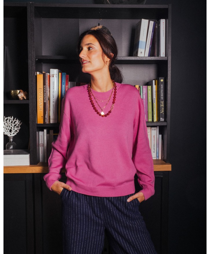 Pull mérinos uni femme -