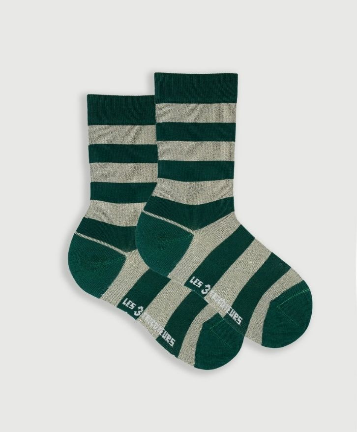 Chaussettes paillettes rayées