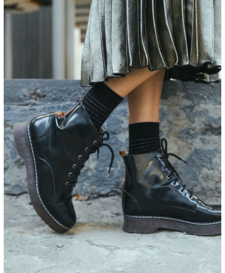 Chaussettes fines rayures paillettes