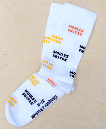 Chaussettes moules frites texte