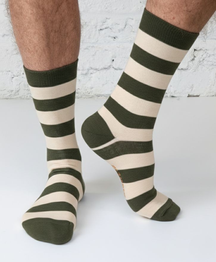 Chaussettes hautes rayées coton -