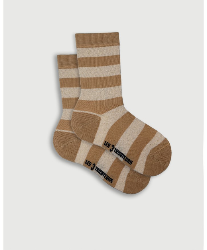 Chaussettes paillettes rayées