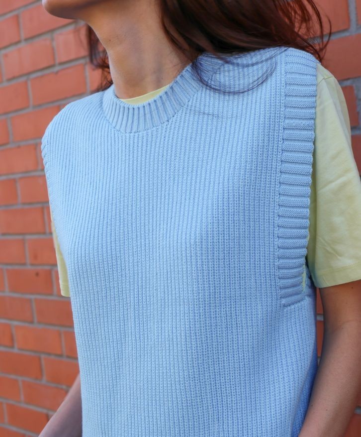Pull sans manches bleu ciel
