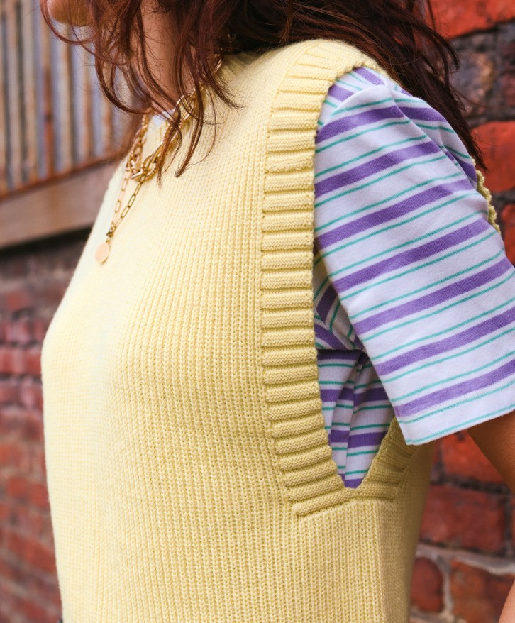 Pull sans manches jaune pâle