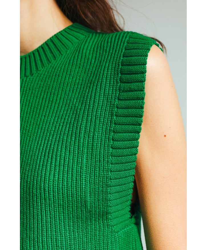Pull sans manches vert