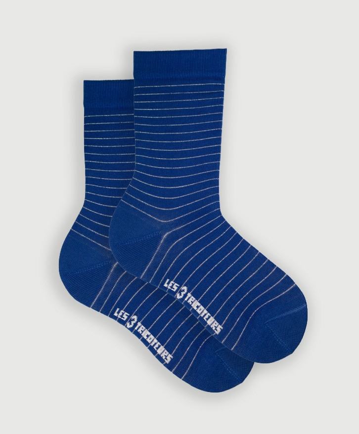 Chaussettes fines rayures paillettes -