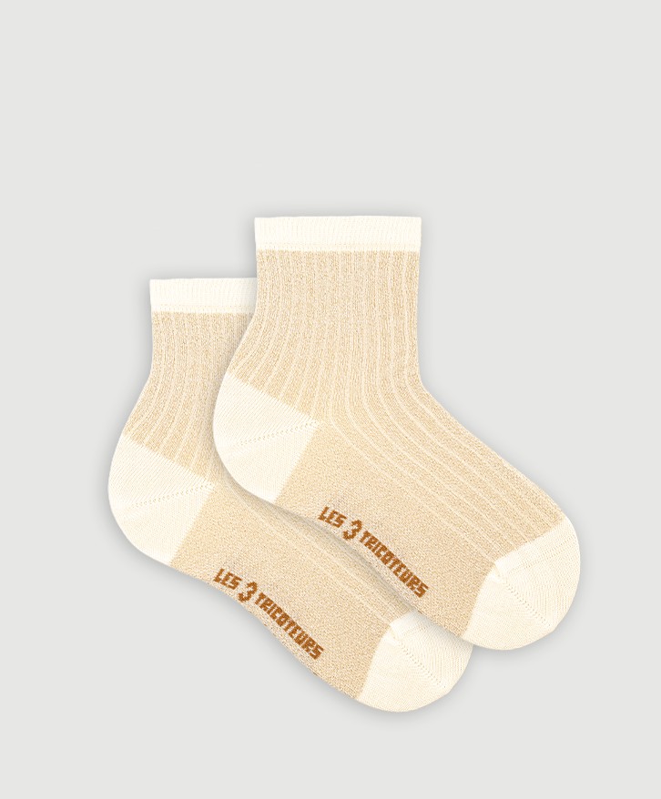 Chaussettes côtelées paillettes mi-hautes -