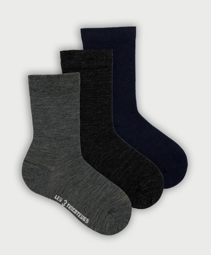 Pack 3 paires chaussettes en laine française