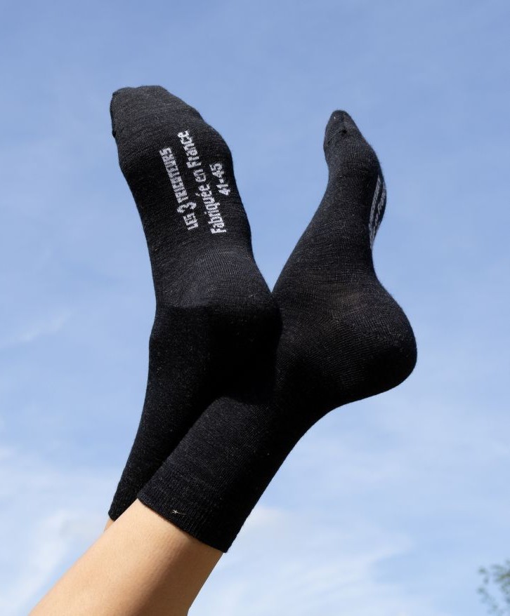 Chaussettes fines en laine mérinos française - Gris anthracite -