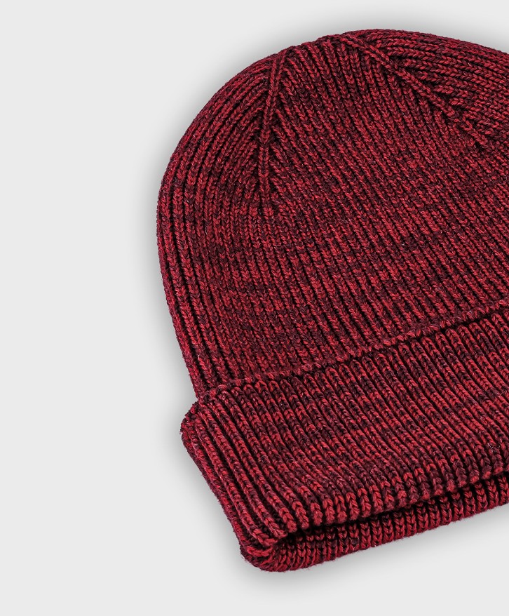 Bonnet chiné bordeaux et rouge -