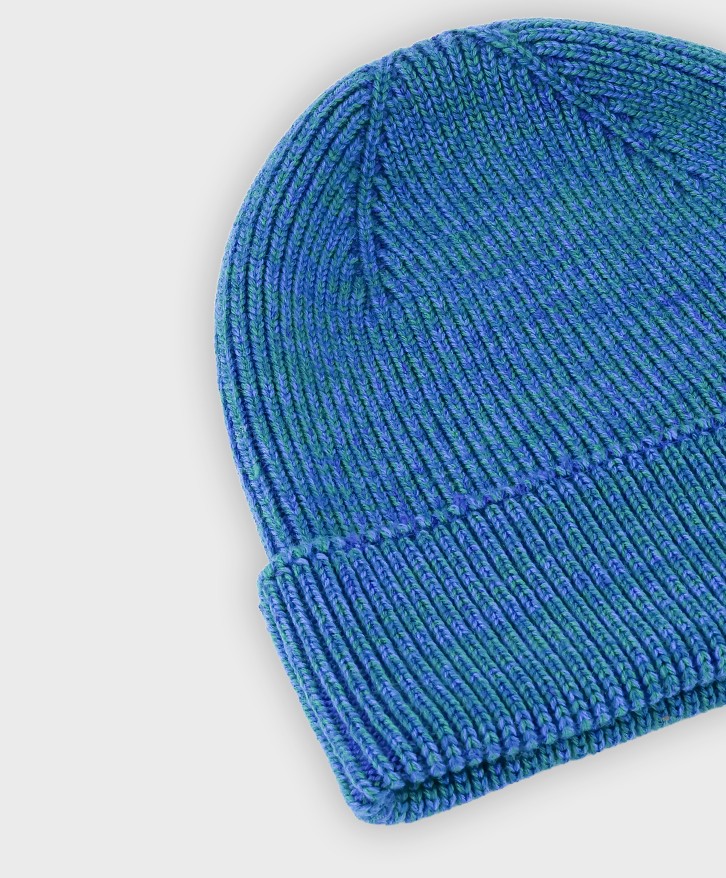 Bonnet chiné bleu et vert -