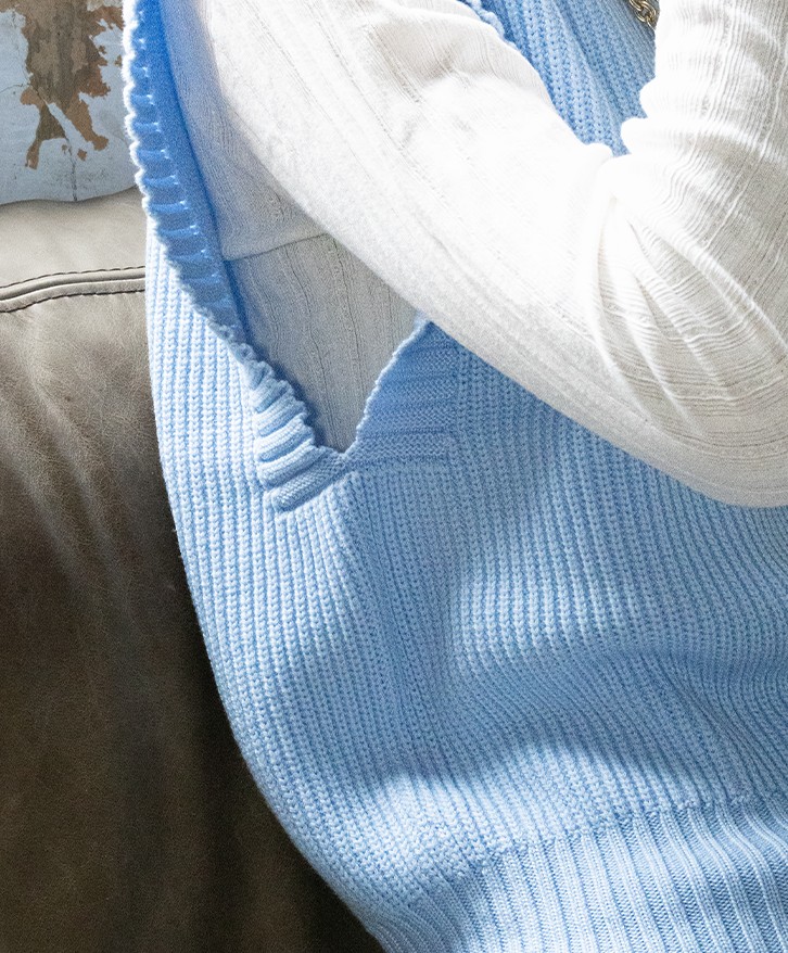 Pull sans manches bleu ciel