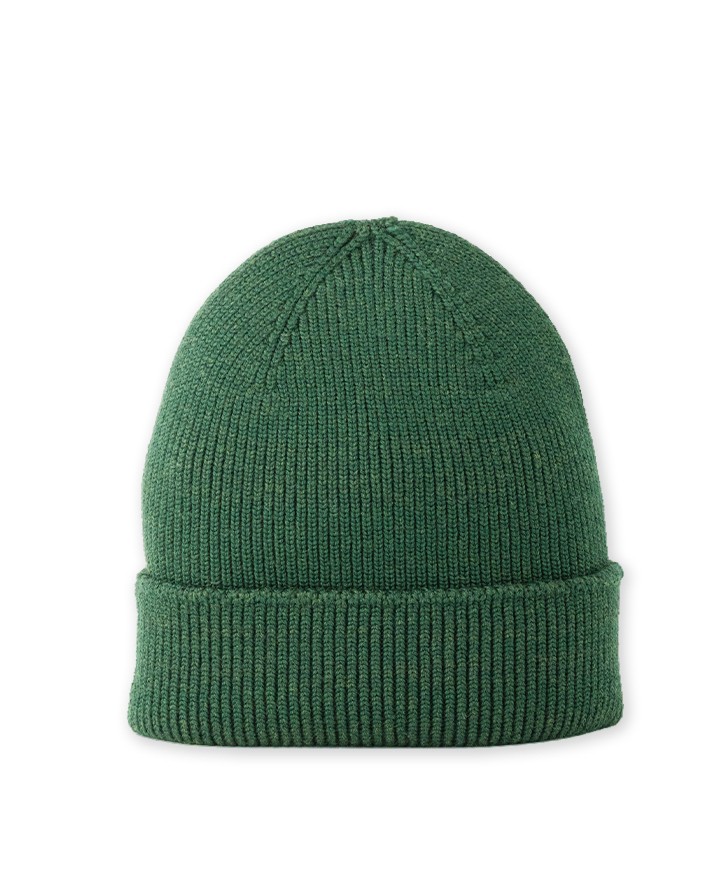 Bonnet en laine mérinos vert foncé -