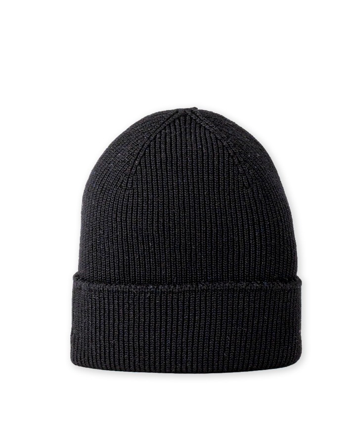 Bonnet en laine mérinos noir -