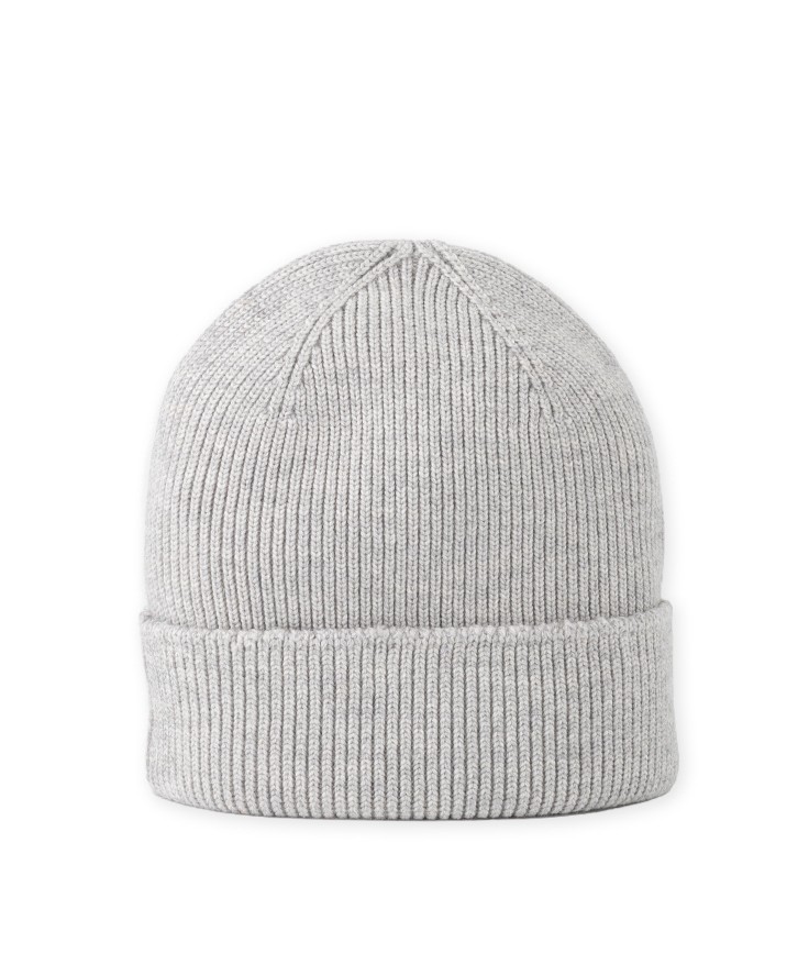 Bonnet en laine mérinos gris chiné