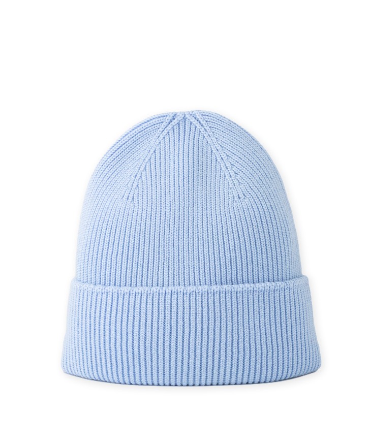 Bonnet en laine mérinos bleu ciel -