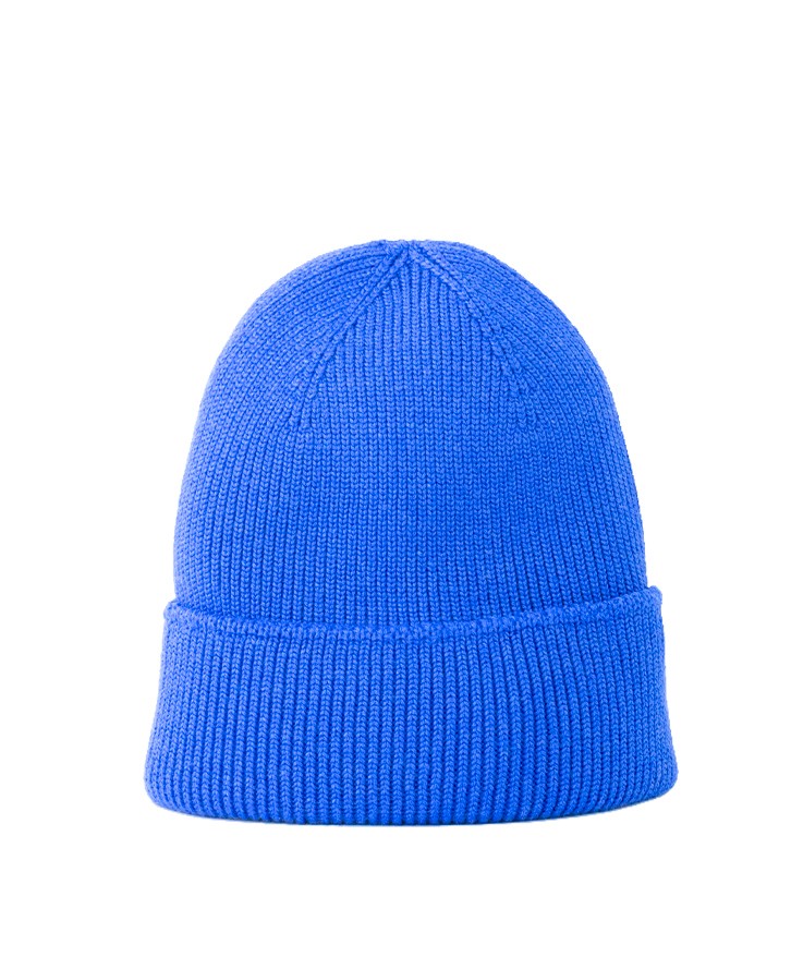 Bonnet en laine mérinos bleu roi -