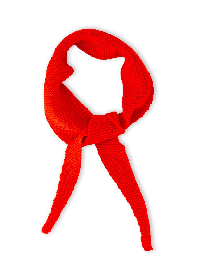 Foulard en laine mérinos rouge -