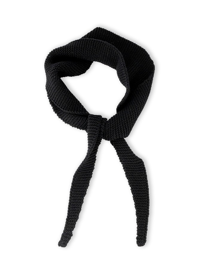 Foulard en laine mérinos noir