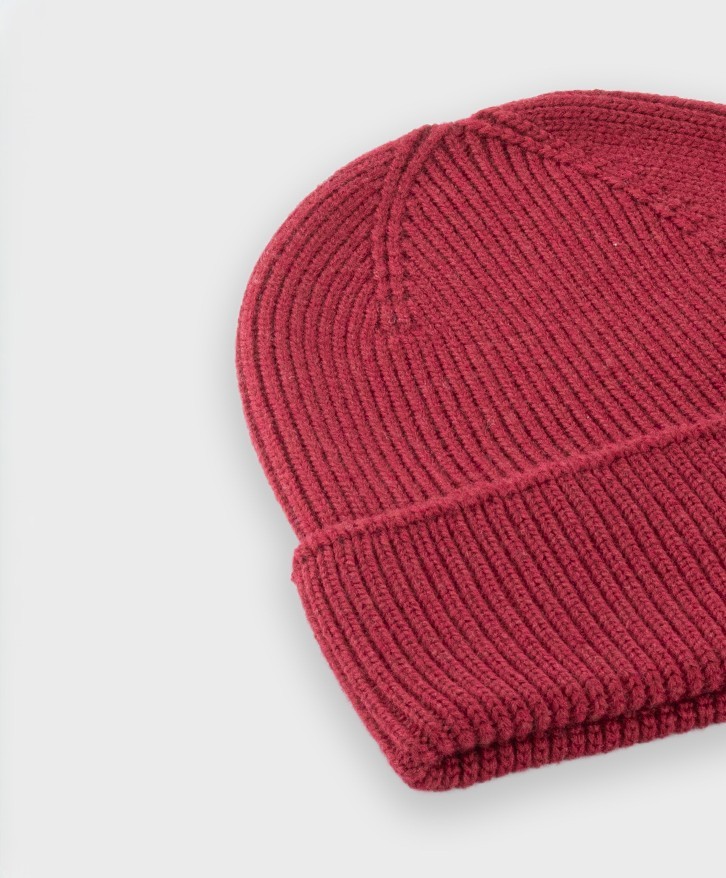 Bonnet en laine mérinos bordeaux -