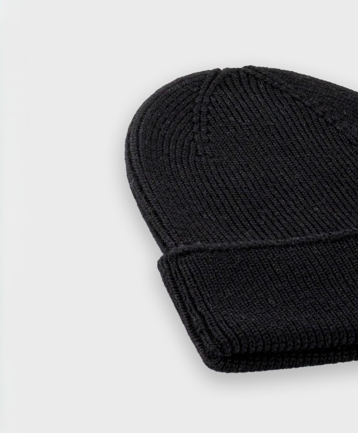 Bonnet en laine mérinos noir
