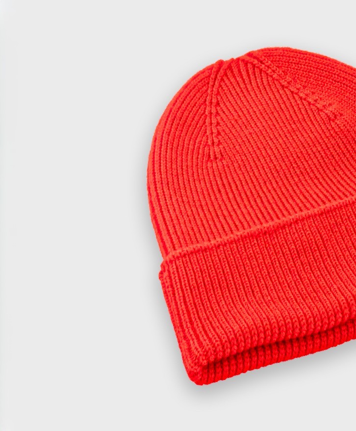 Bonnet en laine mérinos rouge -