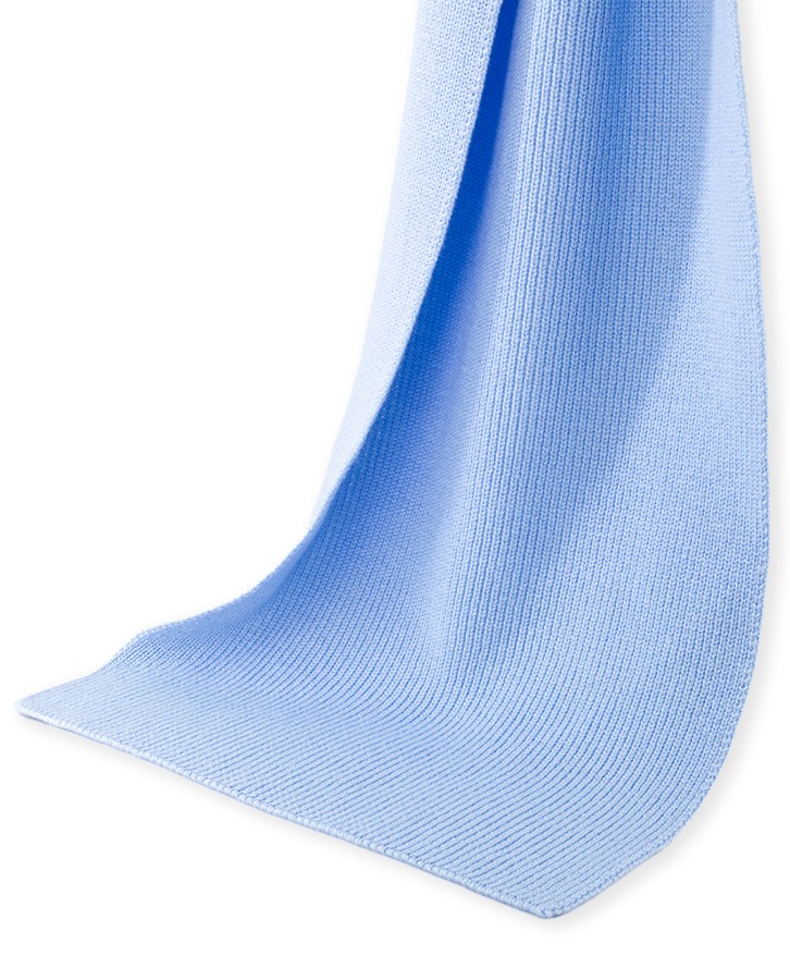 Echarpe bleu ciel en laine mérinos