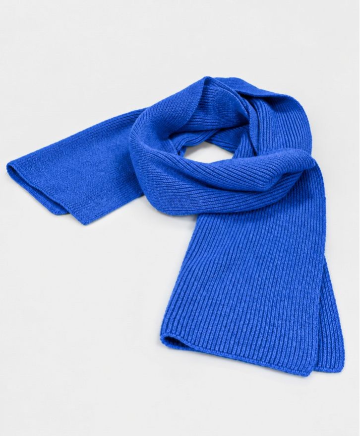 Echarpe bleu roi en laine mérinos