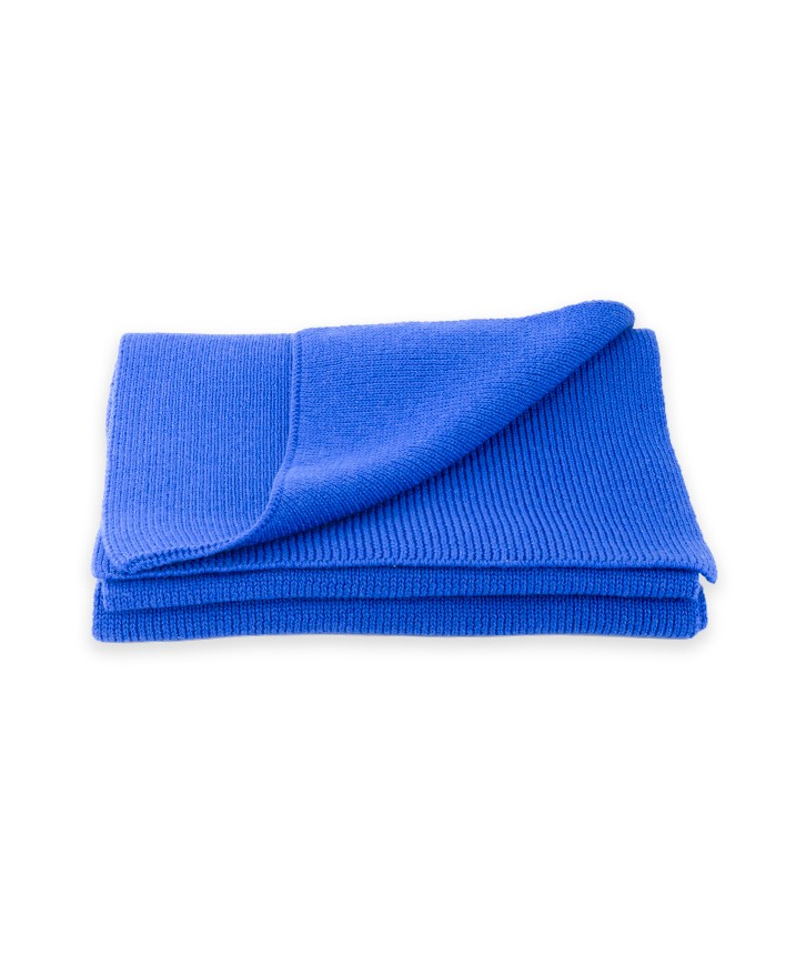 Echarpe bleu roi en laine mérinos