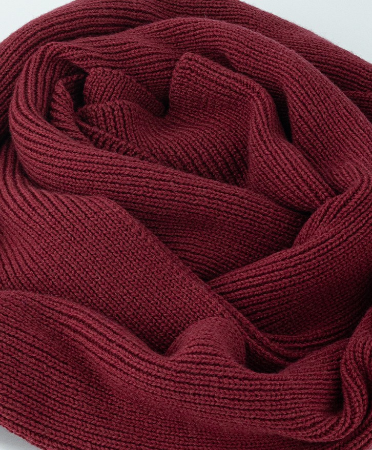 Echarpe bordeaux en laine mérinos -