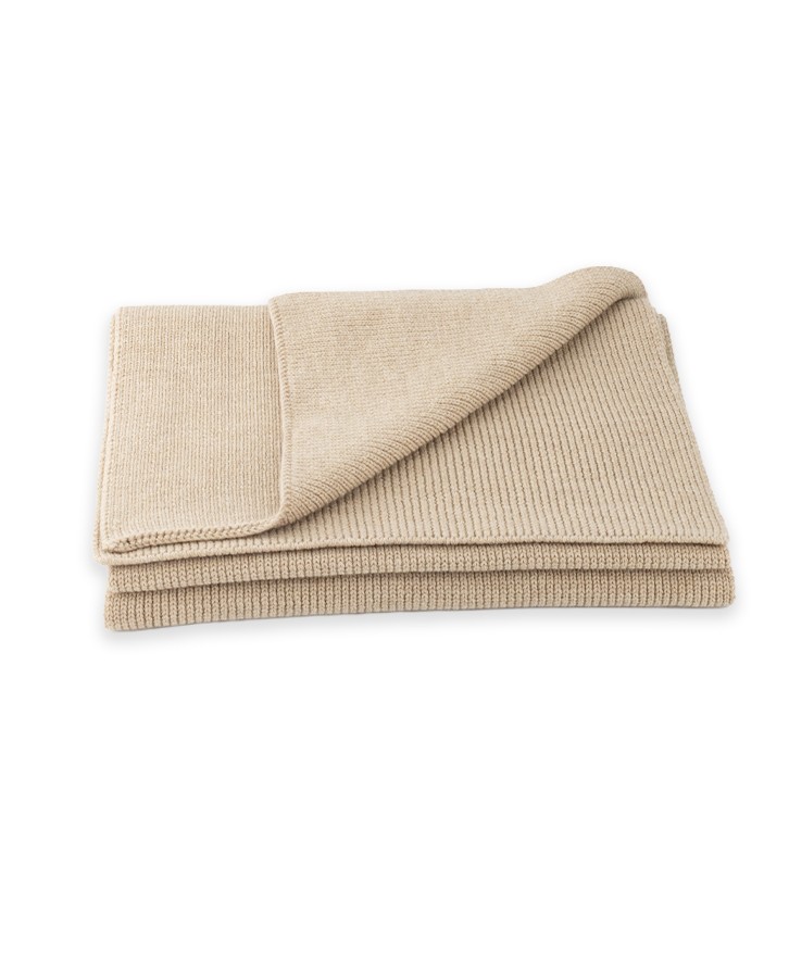 Echarpe beige en laine mérinos -