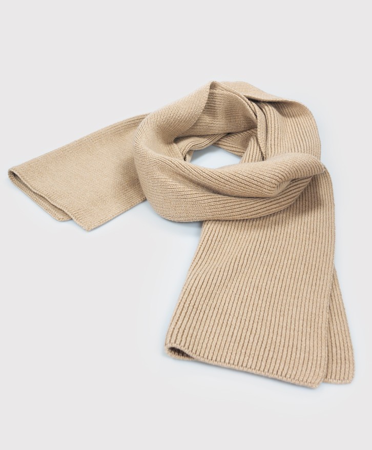 Echarpe beige en laine mérinos