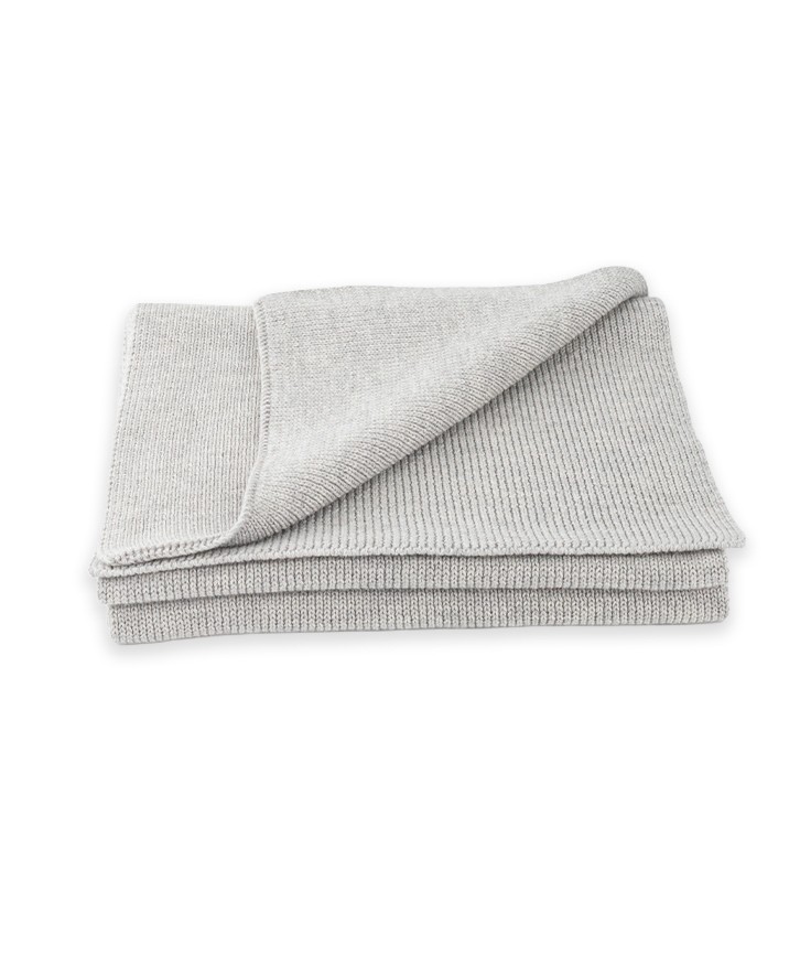 Echarpe gris chiné en laine mérinos -