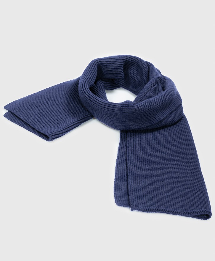 Echarpe bleu marine en laine mérinos