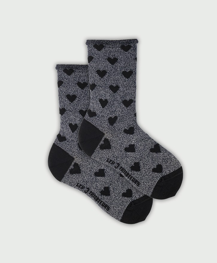 Chaussettes roulottées cœurs
