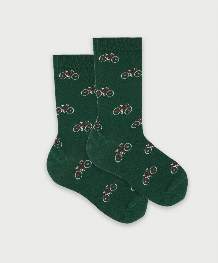 Chaussettes hautes motifs vélos