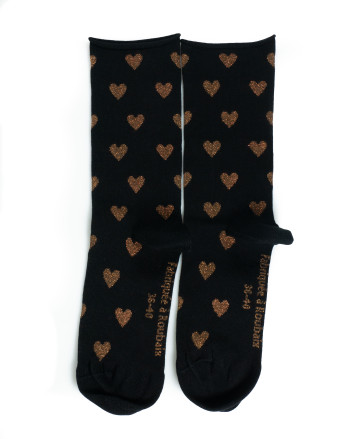 Chaussettes roulottées cœurs aop