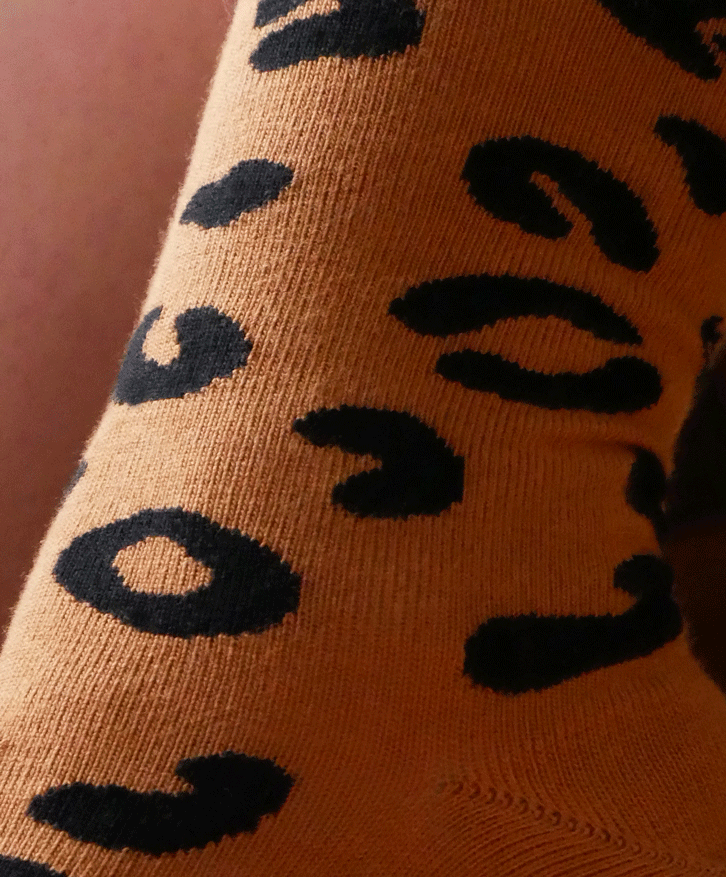 Chaussettes hautes léopard