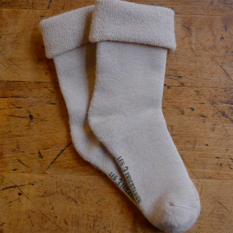 Chaussons-Chaussettes homme beige clair