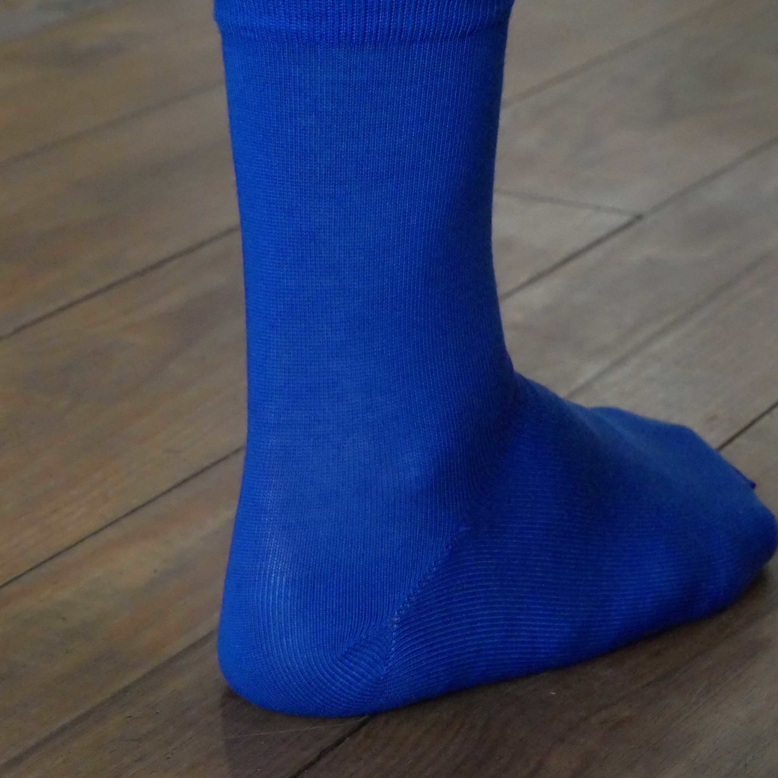 Chaussettes unies bleu marine coton bio - Made in France